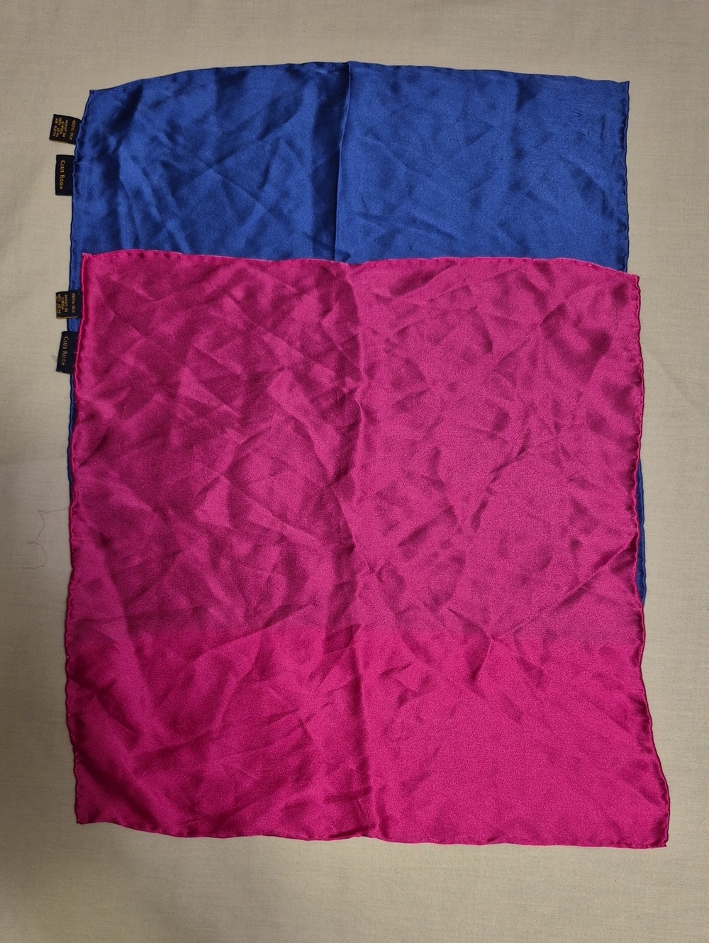 Club Room Bundle Of 2 Blue and Fuchsia Pocket Squares